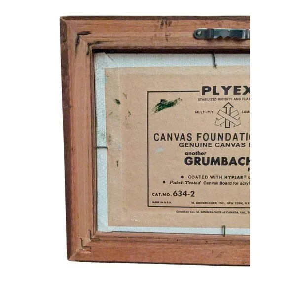 Original Mountain Landscape Painting In Wood Frame 6.75" x 8.75" Signed By Artis - Picture 8 of 12